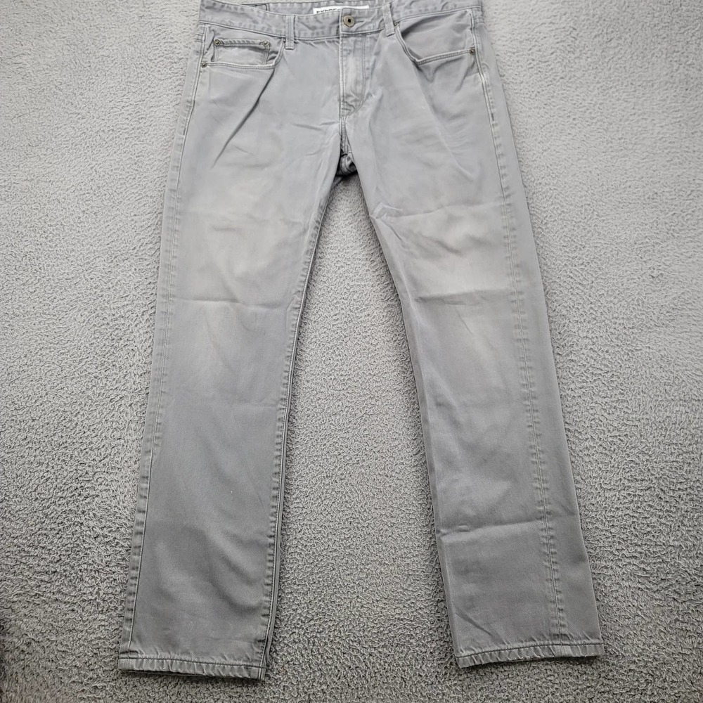 Express Jeans Mens 34x32 Gray Denim Rocco Slim Fit Skinny Leg